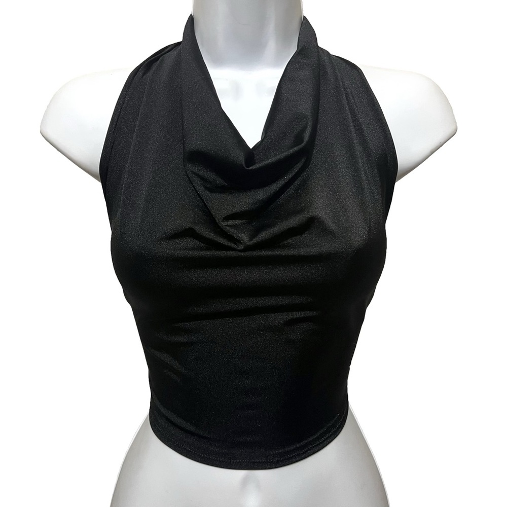 Clearance! Sz S Drape Top Festival Dance VIP Bottle Server Rave Halter Crop Club